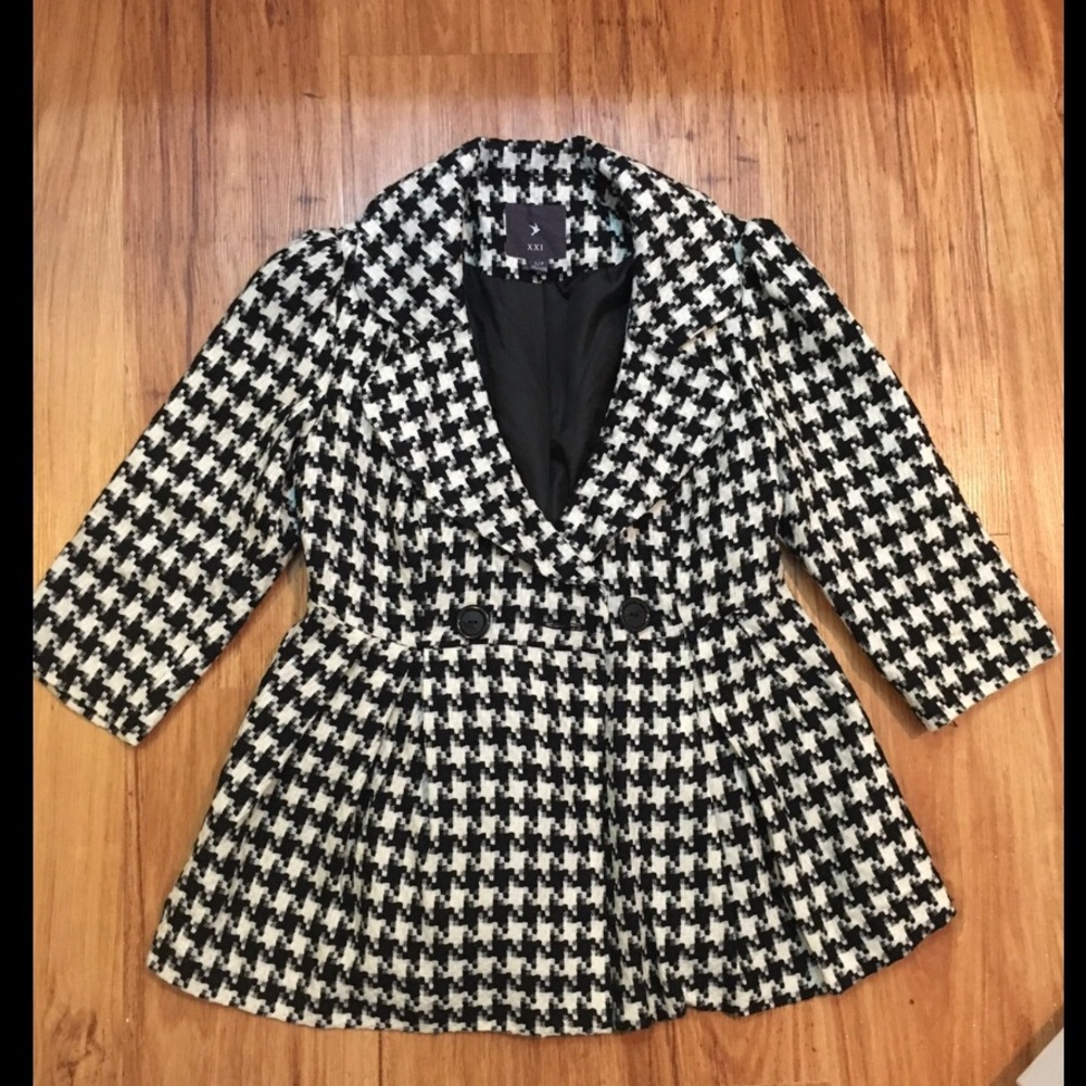 Checkered Peplum Jacket